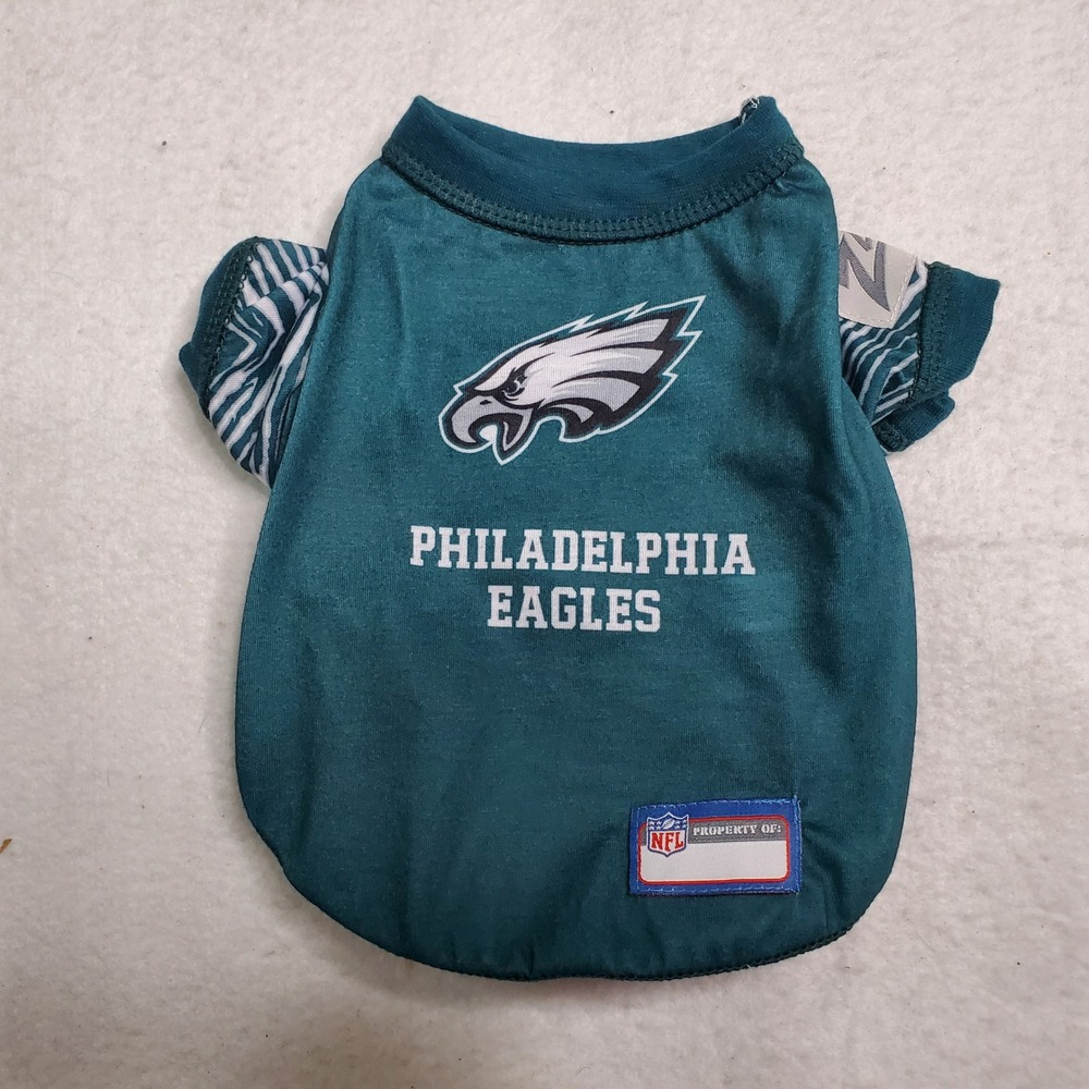 Zubaz Dog Pet Shirt Philadelphia Eagles Green Zebra Print XS